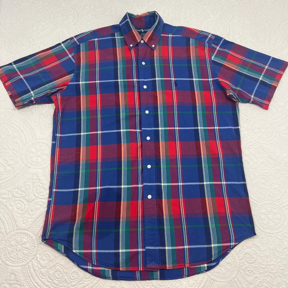 Ralph Lauren Blake Mens Sz M Plaid Button Down Shirt Multicolor *READ - Picture 2 of 8